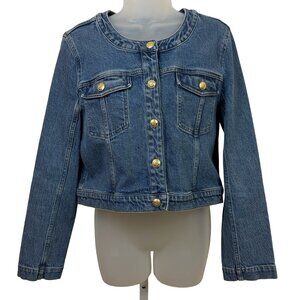 J. Crew Denim Lady Jacket with Gold Buttons Size 12